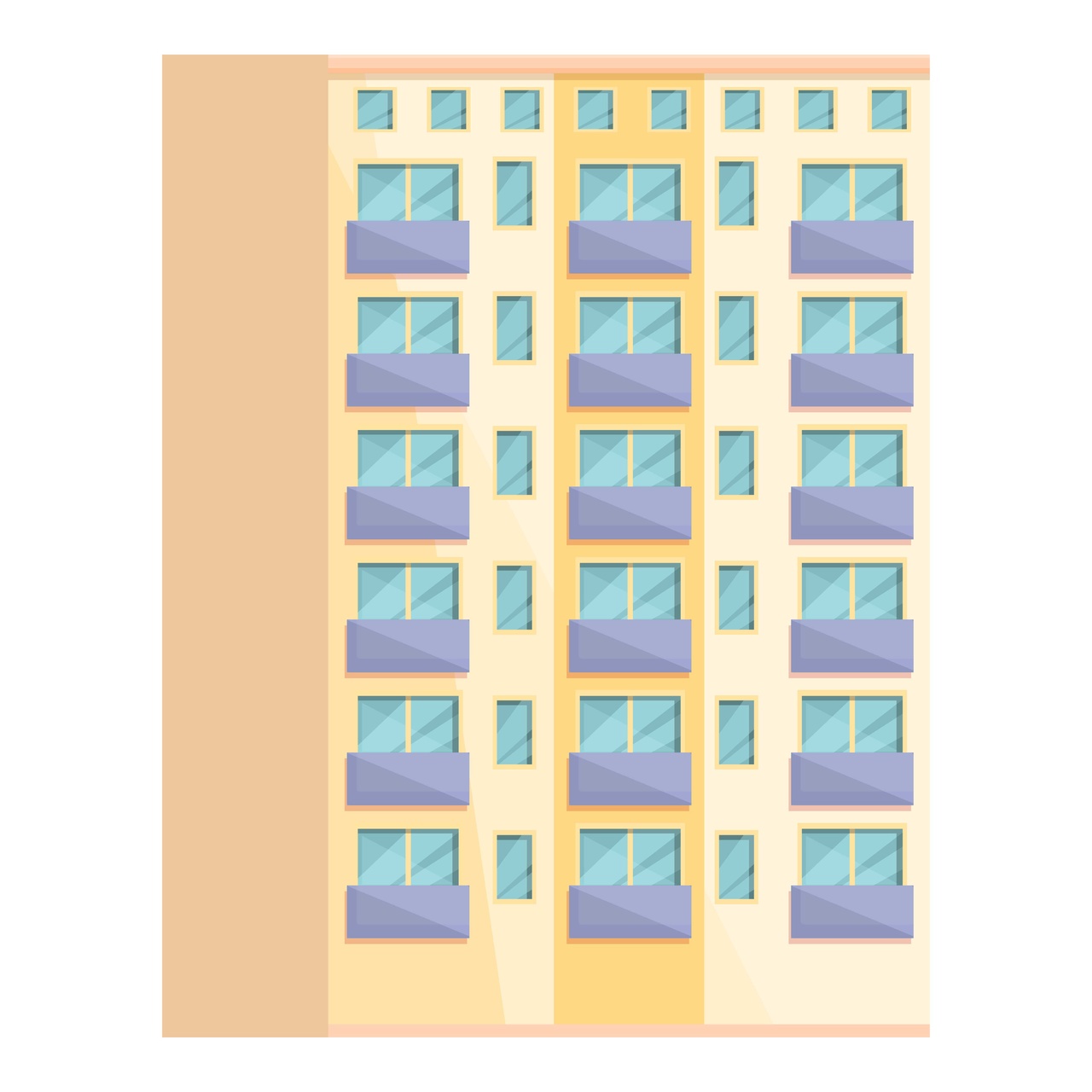 Low multistory icon cartoon vector. Building office